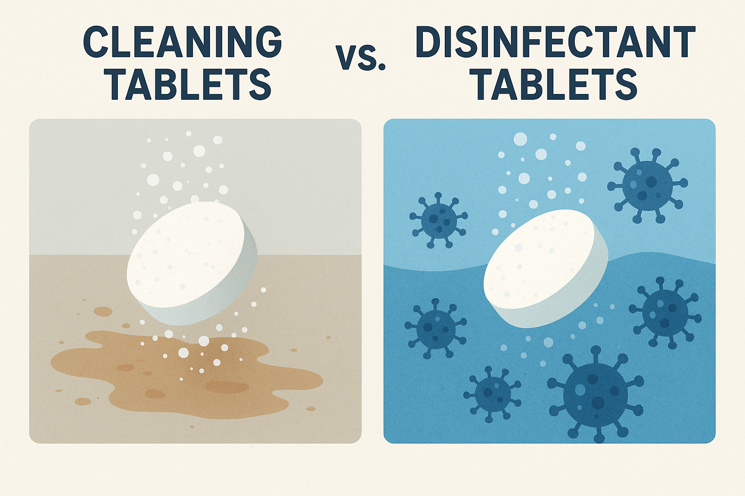 Difference Between Cleaning Tablets and Disinfectant Tablets