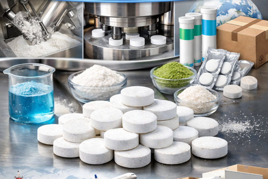 End-to-End Manufacturing of Effervescent Cleaning Tablets: From Raw Materials to Global Delivery